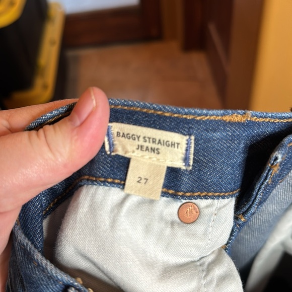 NWT Madewell Baggy Straight Jeans in Dark Worn Indigo Wash Size 27 - Picture 14 of 15